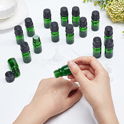 空のガラス製エッセンシャルオイルボトル24セット  ドロッププラグ付き  プラスチックドロッパー10個、じょうごホッパー4個。  濃い緑  完成：2.2x5.4cm  容量：5ml（0.17fl.oz）&nbsp;MRMJ-BC0003-37A