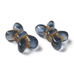 透明なランプワークビーズ  蝶  スチールブルー  11x19x6mm  穴：1mm  約55~65個/100g&nbsp;LAMP-P065-02A-09