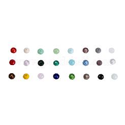 ガラスビーズ  多面カット  ロンデル  ミックスカラー  4x3mm  穴：0.4mm  24色  200個/カラー  4800個/箱&nbsp;EGLA-JP0002-04A-4mm