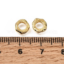 真鍮ビーズ  不規則なフラットラウンド  ラックめっき  長持ちメッキ  ゴールドカラー  7x7.5x2mm  穴：3.5mm&nbsp;KK-CBA0DF0-05A-G