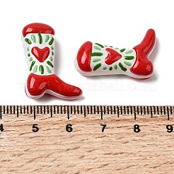 Boot Baking Paint Glass Enamel  Beads&nbsp;LAMP-C020-02K