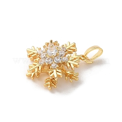 Brass Micro Pave Clear Cubic Zirconia Pendants&nbsp;ZIRC-D276-01G-D