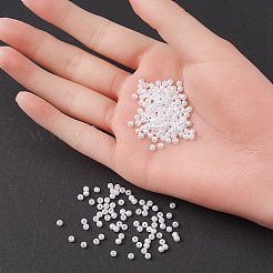 ABSプラスチックパール調ビーズ  ラウンド  ホワイト  3mm  穴：1.4mm&nbsp;KY-KY0001-51