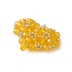 シードビーズ ビーズチャーム  ハートペンダント  ゴールド  25x33x8.5mm  穴：4mm&nbsp;PALLOY-MZ00341-01