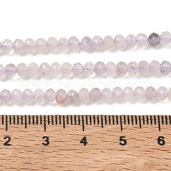 ファセットされた天然アメジストビーズ連売り  ロンデル  多面カット  4x3mm  穴：0.5mm  約126個/連  14.96''（38センチメートル）&nbsp;G-RM241221-N6