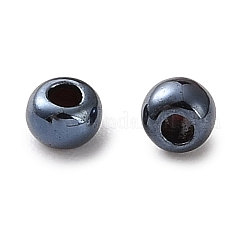電気メッキガラスビーズ  ロンデル  プルシアンブルー  2~2.5x2mm  穴：0.8mm  約660個/袋&nbsp;GL-G001-02B-03