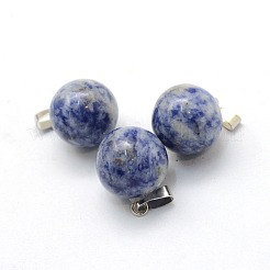 Round Natural Blue Spot Jasper Pendants&nbsp;G-Q434-01
