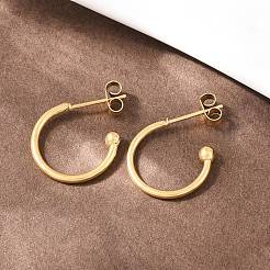 C-Shaped 304 Stainless Steel Stud Earrings&nbsp;EJEW-Z154-01G-02