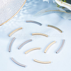 20個2色304ステンレススチールチューブビーズ  角穴  ミックスカラー  30x3x3mm  穴：2x2mm  10個/カラー&nbsp;STAS-SC0004-16