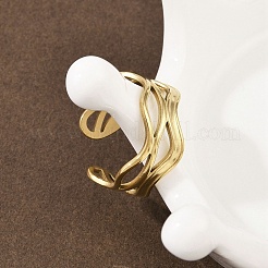 304 Stainless Steel Cuff Rings&nbsp;RJEW-D332-09G
