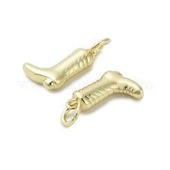 真鍮製マイクロパヴェキュービックジルコニアペンダント  18KGP本金メッキ  丸カン付き  靴  12.5x8.5x3mm  穴：3.2mm&nbsp;LS-KK-D384-05G-01