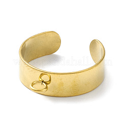 304ステンレススチールループリングベース  カフスリング  ゴールドカラー  6x0.6mm  穴：2.4mm  内径：18mm&nbsp;KK-I674-03A-G