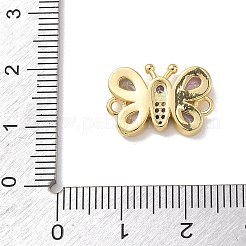 Brass Pave Cubic Zirconia Butterfly Links Connector Charms&nbsp;KK-L268-028G-06