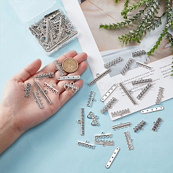 80Pcs 8 Styles Tibetan Style Alloy Chandelier Component Links&nbsp;FIND-GO0003-54