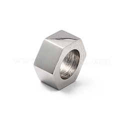 304ステンレススチールビーズ  六角  ステンレス鋼色  10x11.5x5mm  穴：6.5mm&nbsp;STAS-H263-09P