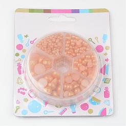 1箱のabsプラスチック製パール調ドームカボション  半円  ゴールデンロッド  4~12x2~6mm  約690個/箱&nbsp;SACR-JP0001-32