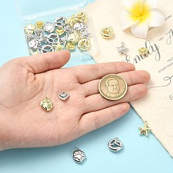 32本8スタイルアロイペンダント  星/足跡/ハートのチャーム  プラチナ＆ライトゴールド  11~14.5x10~14x4.5~5mm  穴：1.4~1.5mm  4個/スタイル&nbsp;FIND-CJ0004-20