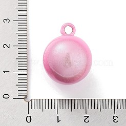 真鍮製ベルペンダント  水琴鈴(すいきんすず)  ラウンドチャーム  パールピンク  22x17mm  穴：2.7mm&nbsp;KK-NH0001-02D