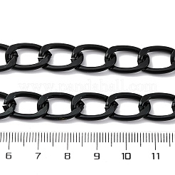 酸化アルミニウムファセットカーブチェーン  ダイヤモンドカットキューバチェーン  溶接されていない  スプールで  ブラック  7x4x1.2mm&nbsp;CHA-TAC0003-01EB-A