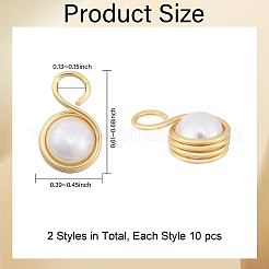 40Pcs 2 Style Shell Pearl Pendants&nbsp;PALLOY-CA00027
