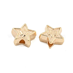 CCBプラスチックビーズ  スター  ゴールドカラー  6.5x6.5x3mm  穴：1.4mm&nbsp;CCB-L014-09G