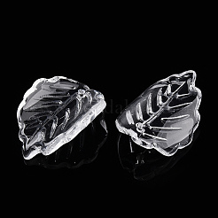 透明なガラスの花びらビーズ  いちごの葉  透明  22.5x16x5.5mm  穴：1.2mm  約980~1000個/セット&nbsp;GLAA-N001-17