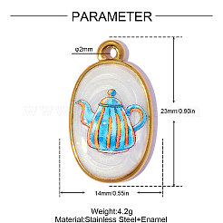 Printed 304 Stainless Steel with Enamel Pendants&nbsp;SA-OY002-74G