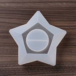 Diy燭台シリコーン金型  樹脂用  ジェッソ  セメントクラフト作り  スター  133x140x38mm&nbsp;SIMO-P002-B05