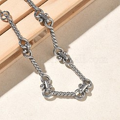 304ステンレススチールツイストロープリンクチェーンブレスレット（女性用）  ステンレス鋼色  6.73インチ（17.1cm）&nbsp;BJEW-A160-06P