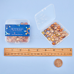 合金チャーム  エナメル  さくら  ライトゴールド  ミックスカラー  11.5x15x2mm  穴：1.4mm  60個/箱&nbsp;ENAM-SC0001-23LG