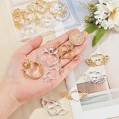 16Pcs 4 Style Alloy Open Back Bezel Big Pendants&nbsp;FIND-OC0001-65