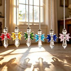 1Pc Glass Angel Pendant Decorations&nbsp;HJEW-DJ0001-17A