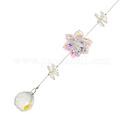 Glass Flower Hanging Suncatchers&nbsp;HJEW-P018-E02