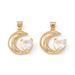 Eco-Friendly Brass Micro Pave Cubic Zirconia Pendants&nbsp;KK-I698-12G