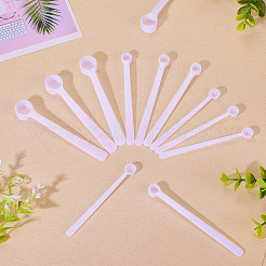 30個 3種類のプラスチックスプーン  長い柄のスプーン  キッチン用品  ホワイト  83~95x10~15.5x5~9.5mm  10個/スタイル&nbsp;AJEW-TA0001-89