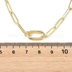 女性用、スプリングゲートリング付き4mm真鍮製ペーパークリップチェーンネックレス  ゴールドカラー  17.80インチ（45.2cm）&nbsp;NJEW-JN06539