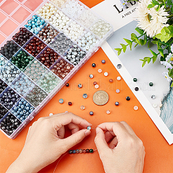 1920Pcs 32 Styles Baking Paint & Spray Painted Crackle & Transparent & Imitation Pearl Glass Beads&nbsp;GLAA-PH0002-93
