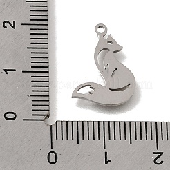 ステンレスペンダント201個  キツネのチャーム  切り取る  ステンレス鋼色  17x13x1mm  穴：1.4mm&nbsp;SA-CBA5D64-06P