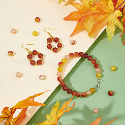 5 Colors Spray Painted & Baking Paint Crackle Glass Beads&nbsp;CCG-PH0003-17