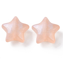 蓄光アクリルビーズ  キラキラビーズ  暗闇で光る  スター  桃パフ  14x15x8mm  穴：2mm  約580個/500g&nbsp;OACR-E010-23C