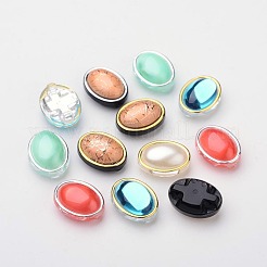 楕円形の台湾アクリルマルチ連リンク  ミックスカラー  17x14x8mm  穴：1mm  約50個/箱&nbsp;ACRT-O001-C-04
