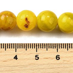 天然な縞模様の石のビーズ連売り  ラウンド  染め  きいろ  8~8.5mm  穴：1.2mm  約49個/連  15.75''（40センチメートル）&nbsp;G-D315-A01-04-8mm