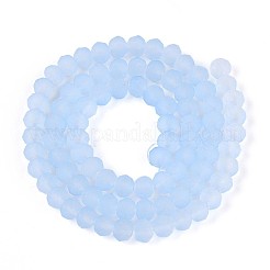 Baking Paint Frosted Glass Beads Strands&nbsp;FGLA-N003-6mm-01
