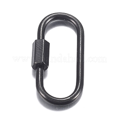 304ステンレススチールスクリューカラビナロックチャーム  ネックレス作り用  クイックリンク  オーバル  ミックスカラー  21x11x4mm  ネジ:7x4mm&nbsp;STAS-H107-04A