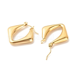 Ion Plating(IP) 304 Stainless Steel Chunky Rhombus Hoop Earrings for Women&nbsp;EJEW-K242-06G
