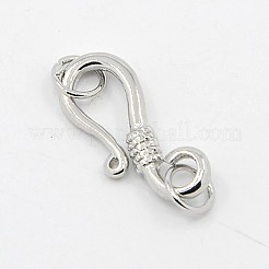 合金S字フックの留め金  丸カン付き  ミックスカラー  22x9x2mm  穴：1mm  閉リング：5x0.8mm&nbsp;PALLOY-K026-M