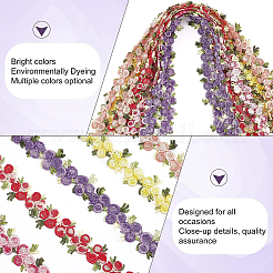 10 Yards Flower Polyester Trim Ribbon&nbsp;OCOR-GF0003-07C