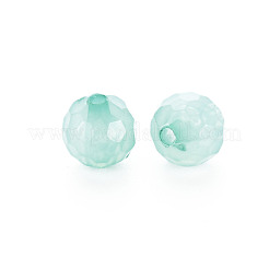 透明なアクリルビーズ  染め  多面カット  ラウンド  ミディアムアクアマリン  8x7.5mm  穴：1.6mm  約1810個/500g&nbsp;TACR-S154-62E-02