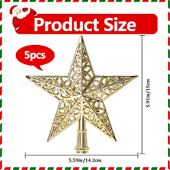 星型プラスチッククリスマスツリートップ飾り  クリスマスツリーパーティーの装飾用  ゴールド  150x142x26mm&nbsp;AJEW-WH20004-17B