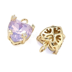 Brass Micro Pave Cubic Zirconia Pendants&nbsp;KK-C251-13G-01